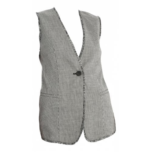 Pre-owned Max Mara Linen Cardi Coat In Grey