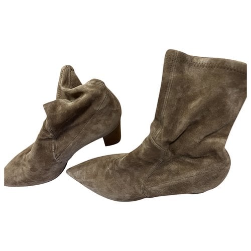 Pre-owned Stuart Weitzman Western Boots In Brown