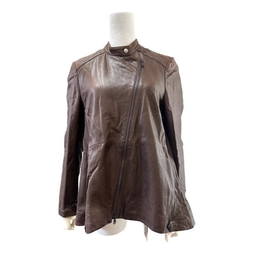 Pre-owned Brunello Cucinelli Leather Jacket In Brown