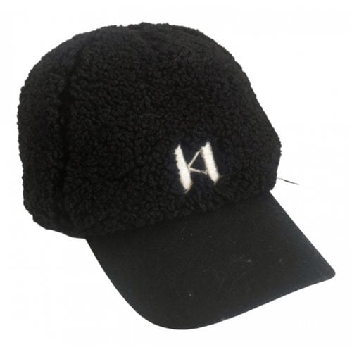 Pre-owned Karl Lagerfeld Faux Fur Cap In Black