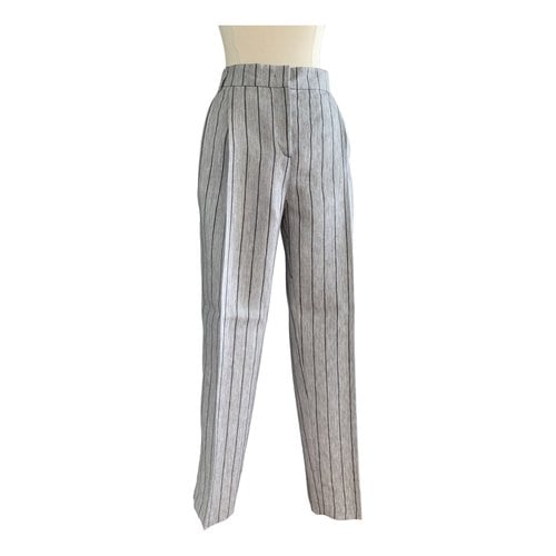 Pre-owned Max & Co Linen Trousers In Grey