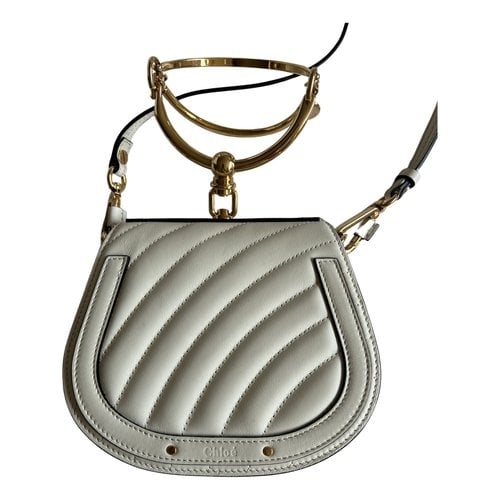 Pre-owned Chloé Bracelet Nile Leather Crossbody Bag In Ecru
