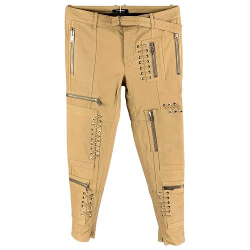 Pre-owned Les Hommes Leather Trousers In Beige