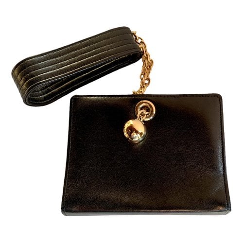 Pre-owned Jitrois Leather Clutch Bag In Black
