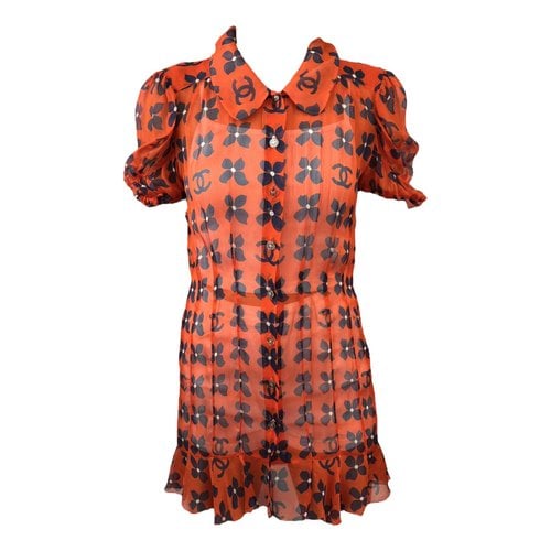 Pre-owned Chanel Silk Dress In Orange