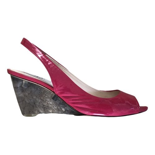 Pre-owned Prada Patent Leather Sandals In Pink