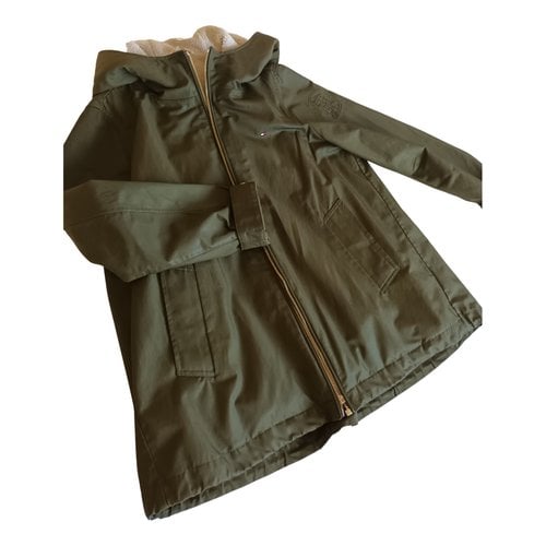 Pre-owned Tommy Hilfiger Wool Parka In Green