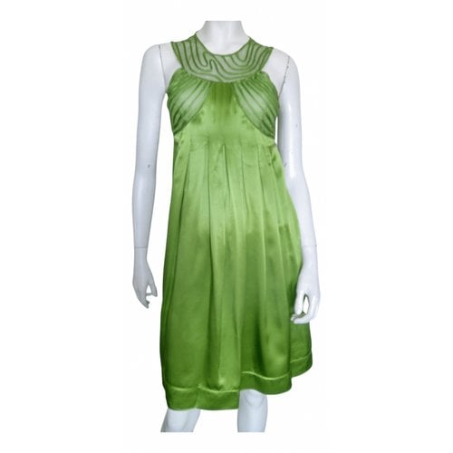 Pre-owned Ted Baker Silk Mini Dress In Green