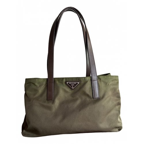 Pre-owned Prada Leather Handbag In Green