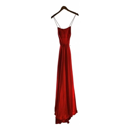 Pre-owned Sherri Hill Silk Maxi Dress In Red