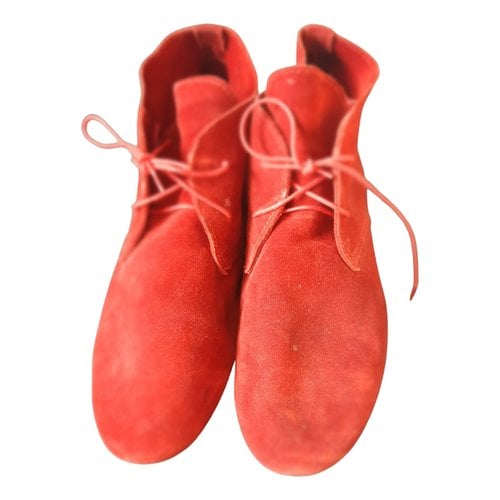 Pre-owned Anniel Ankle Boots In Red