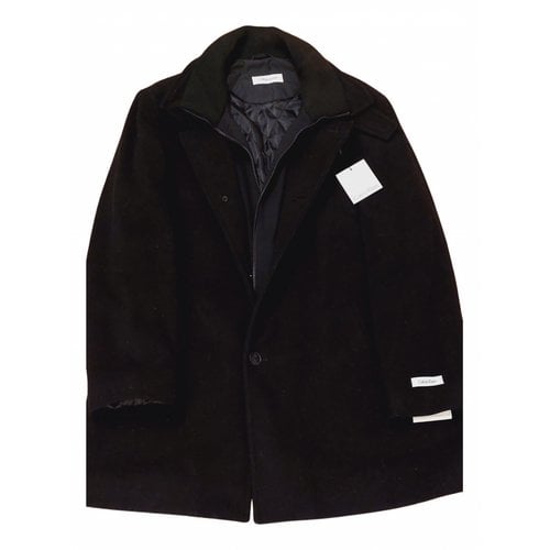 Pre-owned Calvin Klein Wool Trenchcoat In Black