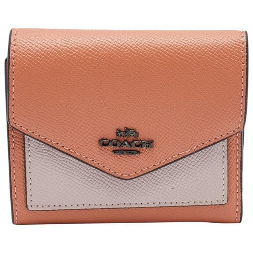 Pre-owned Coach Leather Wallet In Orange