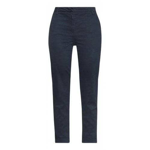 Pre-owned Manila Grace Straight Pants In Navy