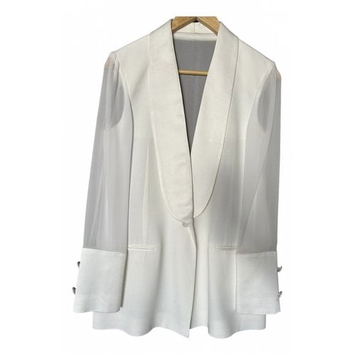 Pre-owned Simona Corsellini Silk Suit Jacket In White