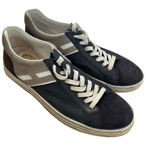 Pre-owned Hogan Leather Low Trainers In Navy