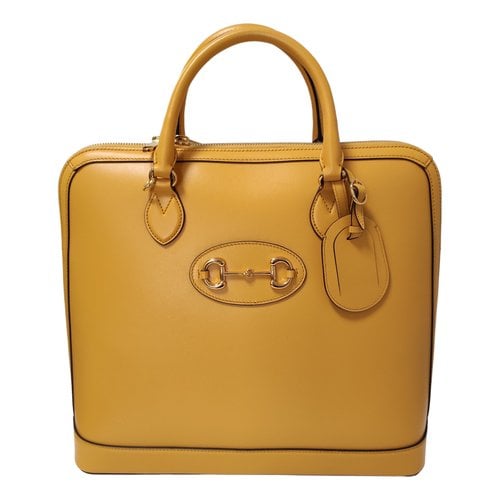 Pre-owned Gucci Ophidia Leather Bag In Yellow