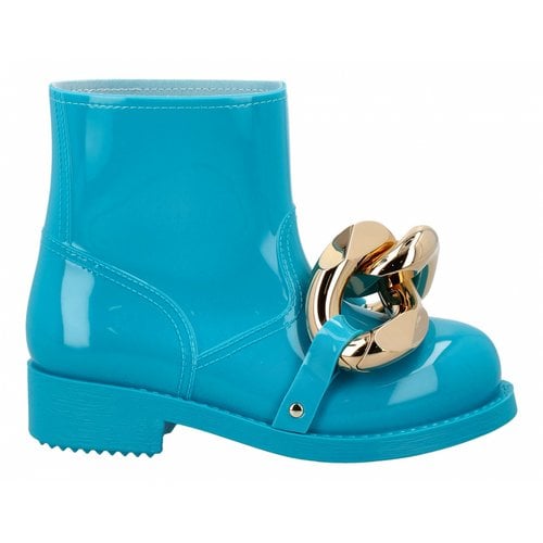Pre-owned Jw Anderson Ankle Boots In Turquoise