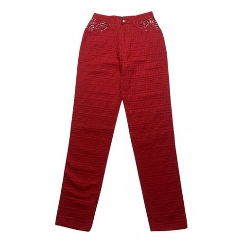 Pre-owned Fendi Trousers In Red