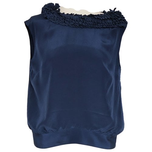 Pre-owned Dries Van Noten Silk Blouse In Blue