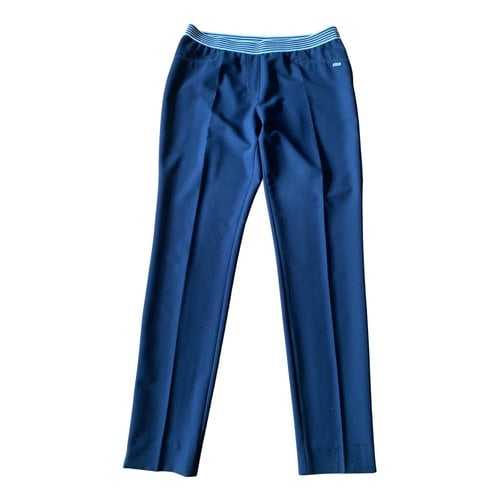 Pre-owned Krizia Straight Pants In Navy