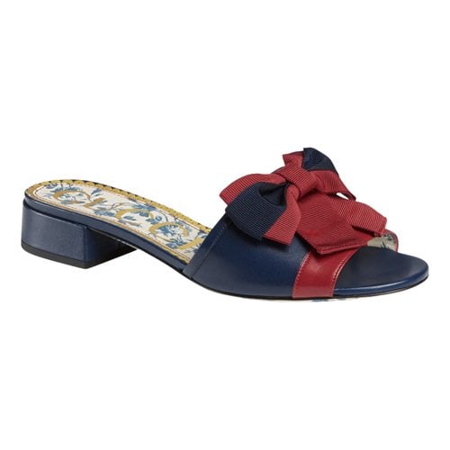 Pre-owned Gucci Leather Sandal In Blue