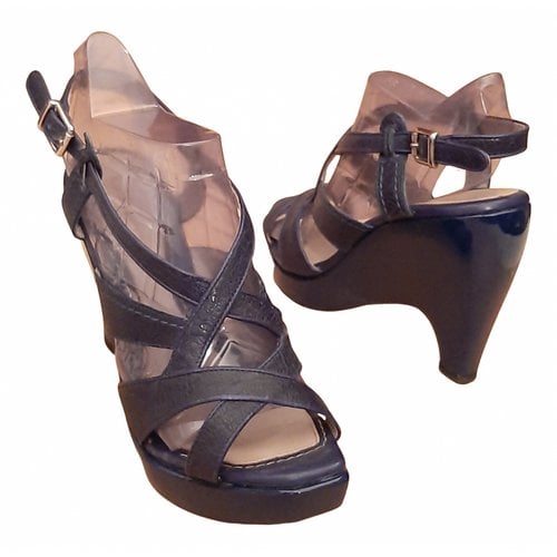 Pre-owned Costume National Leather Sandals In Blue