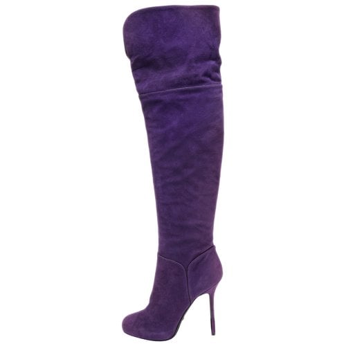 Pre-owned Sergio Rossi Boots In Purple