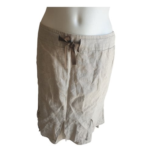 Pre-owned Max & Co Linen Mid-length Skirt In Beige