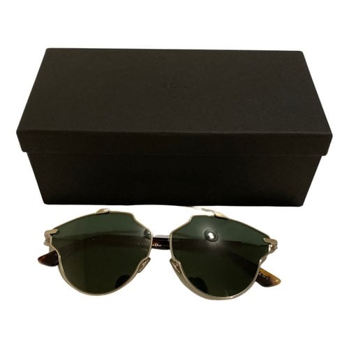 Pre-owned Dior So Real Aviator Sunglasses In Gold