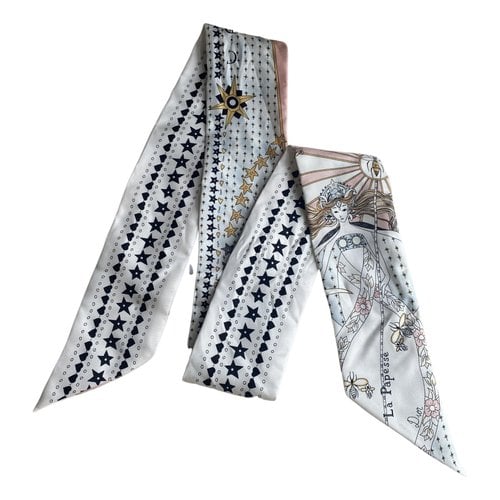 Pre-owned Dior Silk Scarf In White