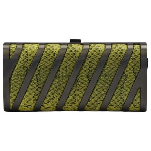 Pre-owned Stark Leather Clutch Bag In Yellow
