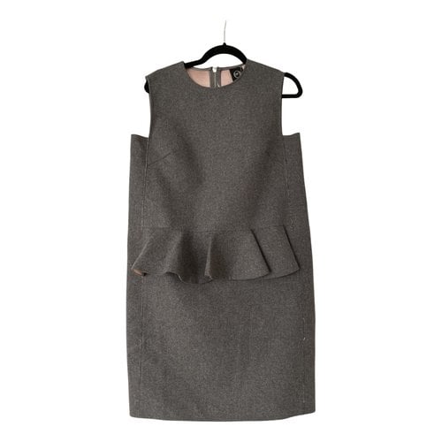 Pre-owned Mcq By Alexander Mcqueen Wool Mini Dress In Grey