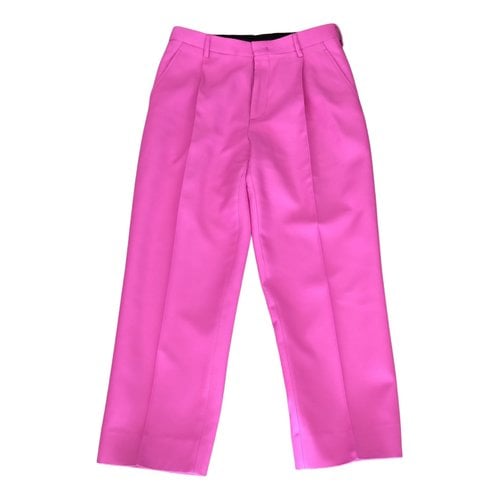 Pre-owned Valentino Wool Trousers In Pink
