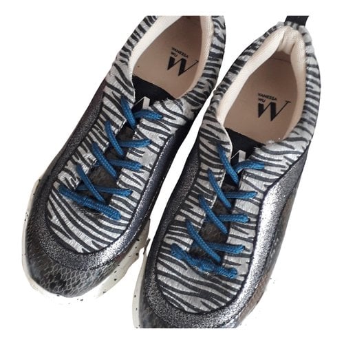Pre-owned Vanessa Wu Faux Fur Trainers In Multicolour