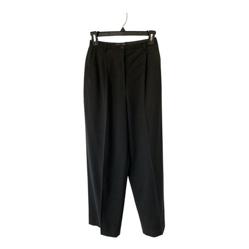 Pre-owned Giorgio Armani Wool Trousers In Anthracite
