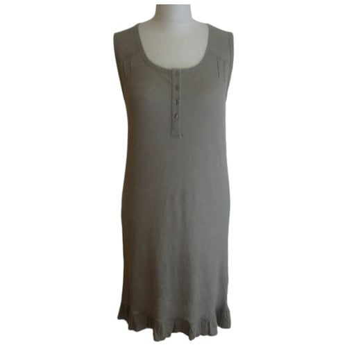 Pre-owned Tara Jarmon Linen Mid-length Dress In Grey