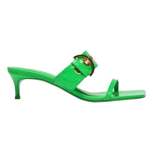 Pre-owned By Far Leather Sandal In Green