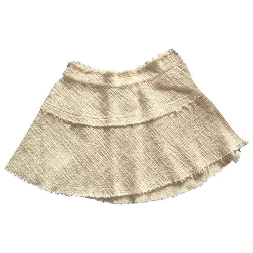 Pre-owned Iro Spring Summer 2020 Tweed Mini Skirt In Beige