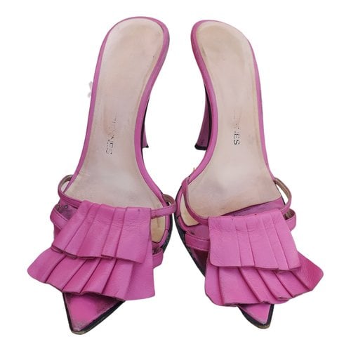 Pre-owned Les Tropeziennes Leather Mules In Pink