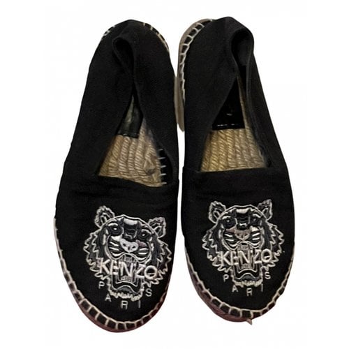 Pre-owned Kenzo Cloth Espadrilles In Black