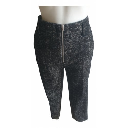 Pre-owned Dondup Wool Straight Pants In Anthracite