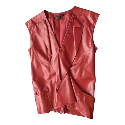 Pre-owned Louis Vuitton Leather Top In Red