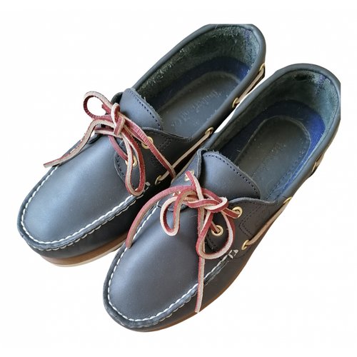Pre-owned Timberland Leather Flats In Blue