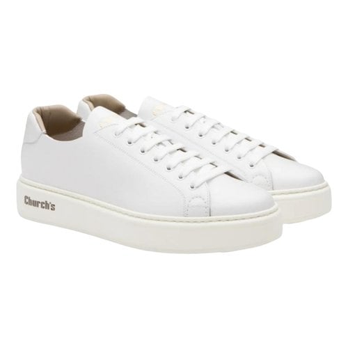 Pre-owned Church's Leather Flats In White