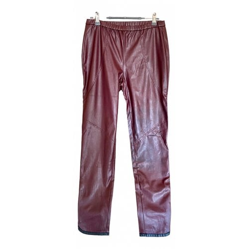 Pre-owned Jucca Straight Pants In Burgundy