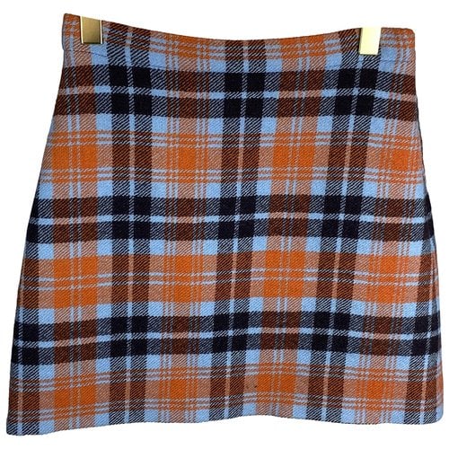 Pre-owned Miu Miu Linen Mini Skirt In Multicolour
