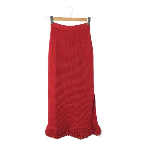 Pre-owned Bottega Veneta Maxi Skirt In Red