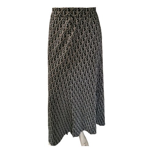 Pre-owned Dior Wool Maxi Skirt In Black