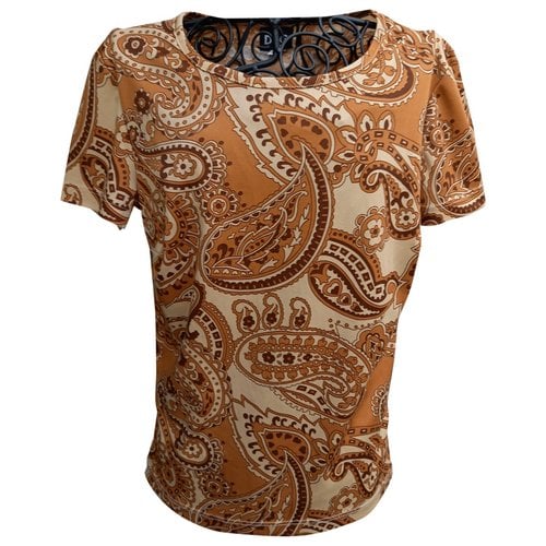 Pre-owned D&g Silk T-shirt In Brown